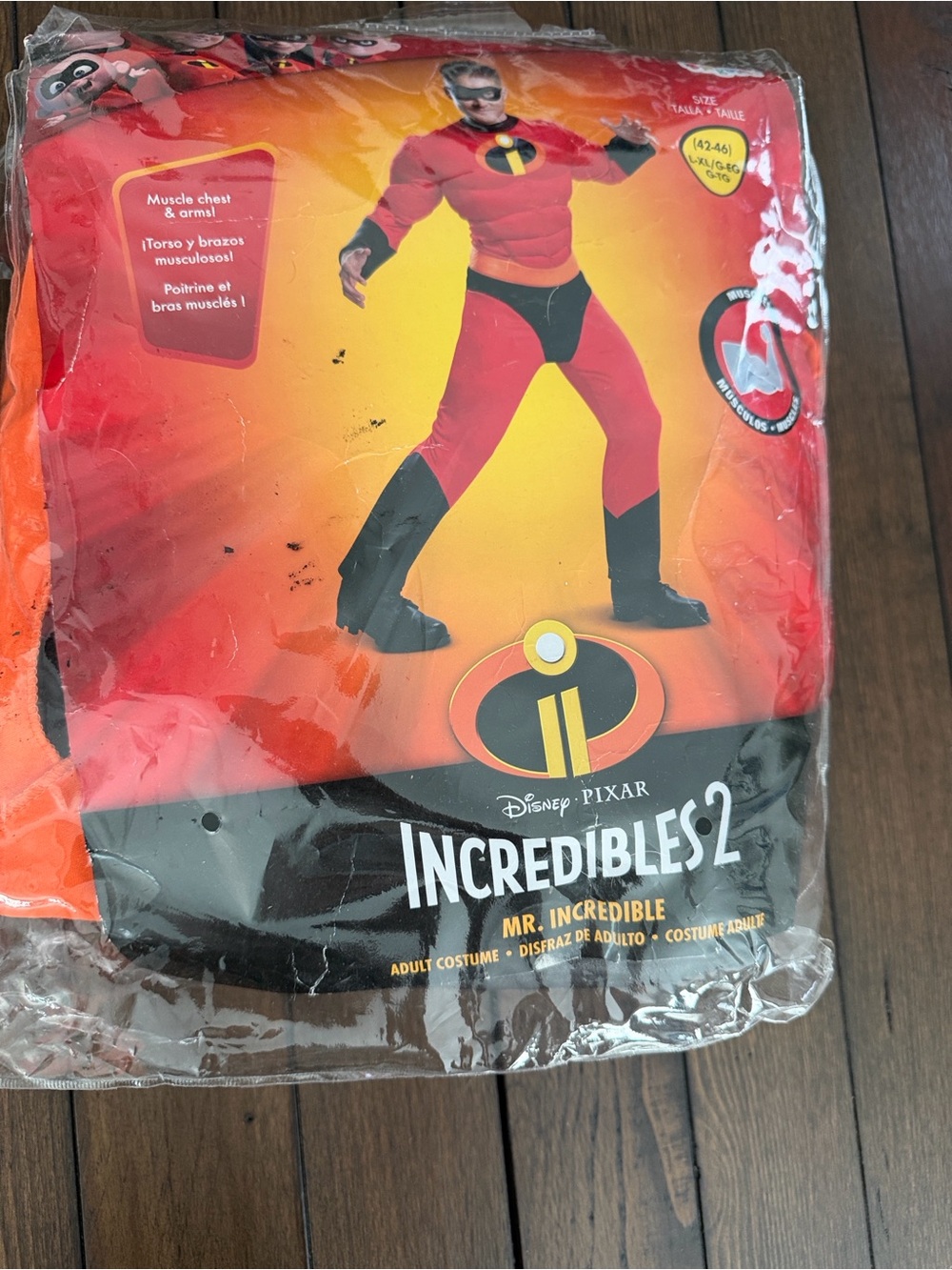 Disney The Incredibles Mr. Incredible X-Large Costume Superhero Muscles